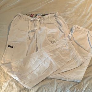 Koi white cargo scrub pants - medium tall